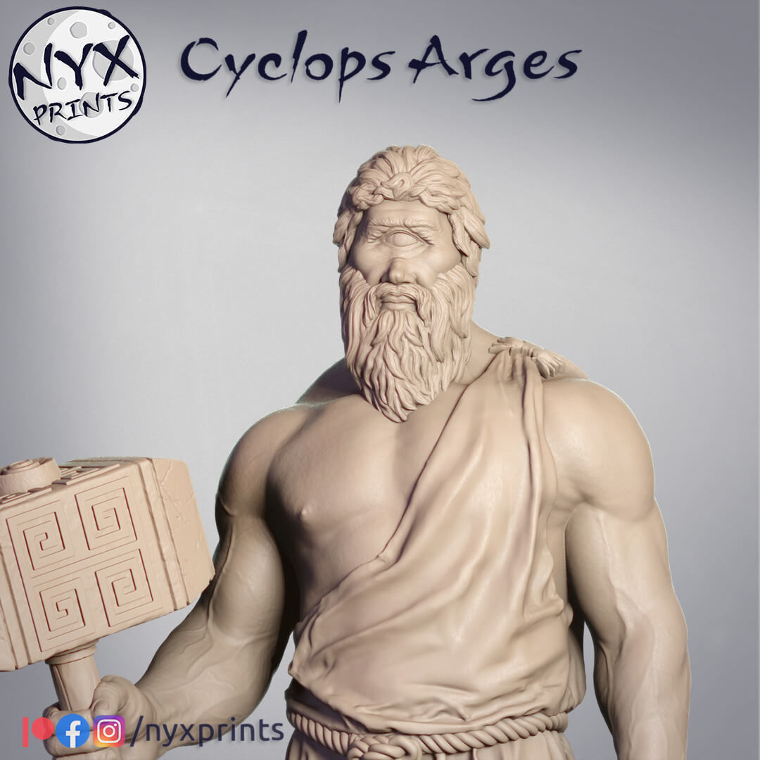Cyclops Arges 3D Printable Mythological Sculpture  3D print model_4