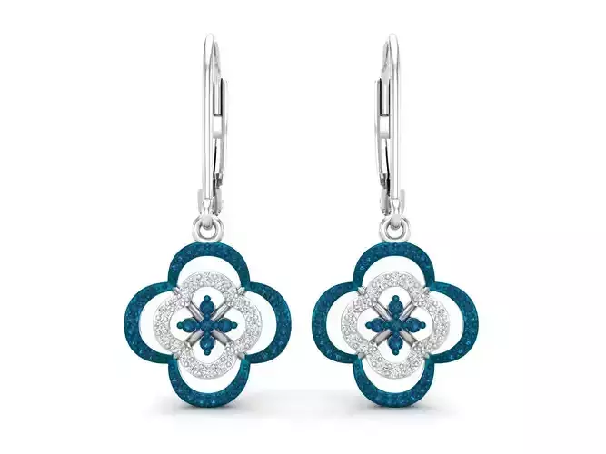 flower shape diamond earrings for woman