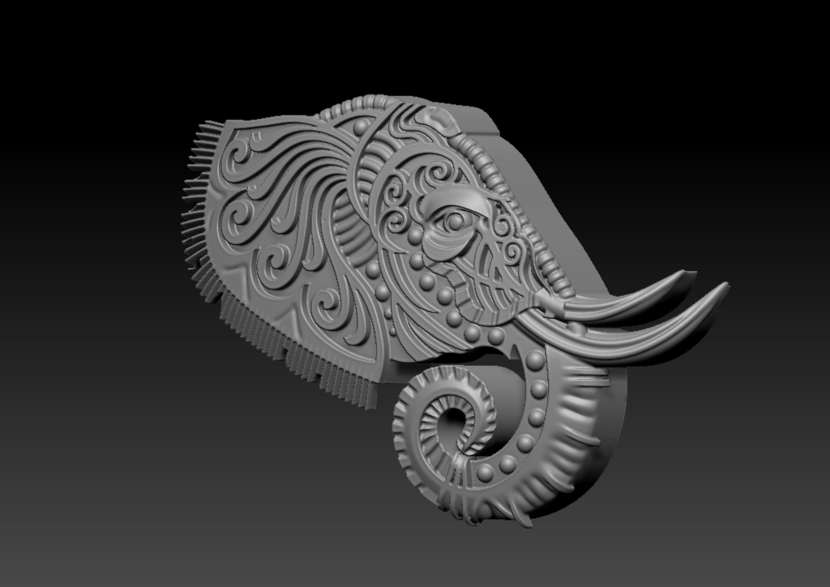 Elephant Pendant 3D print model_2