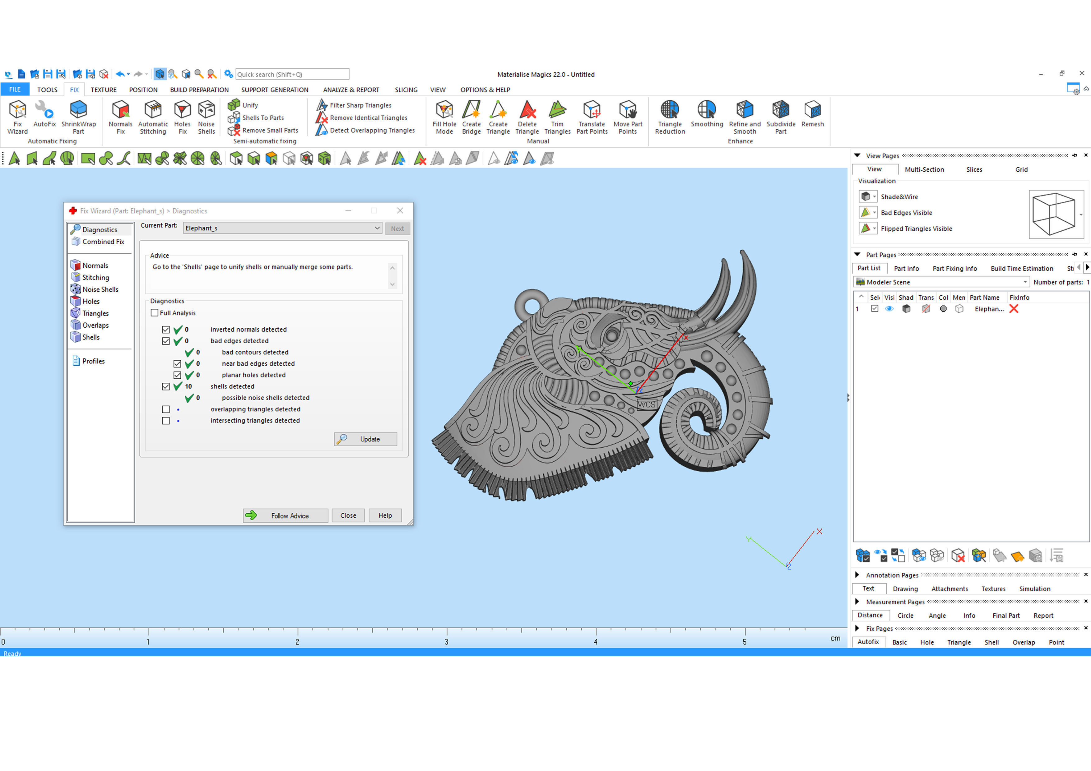 Elephant Pendant 3D print model_6