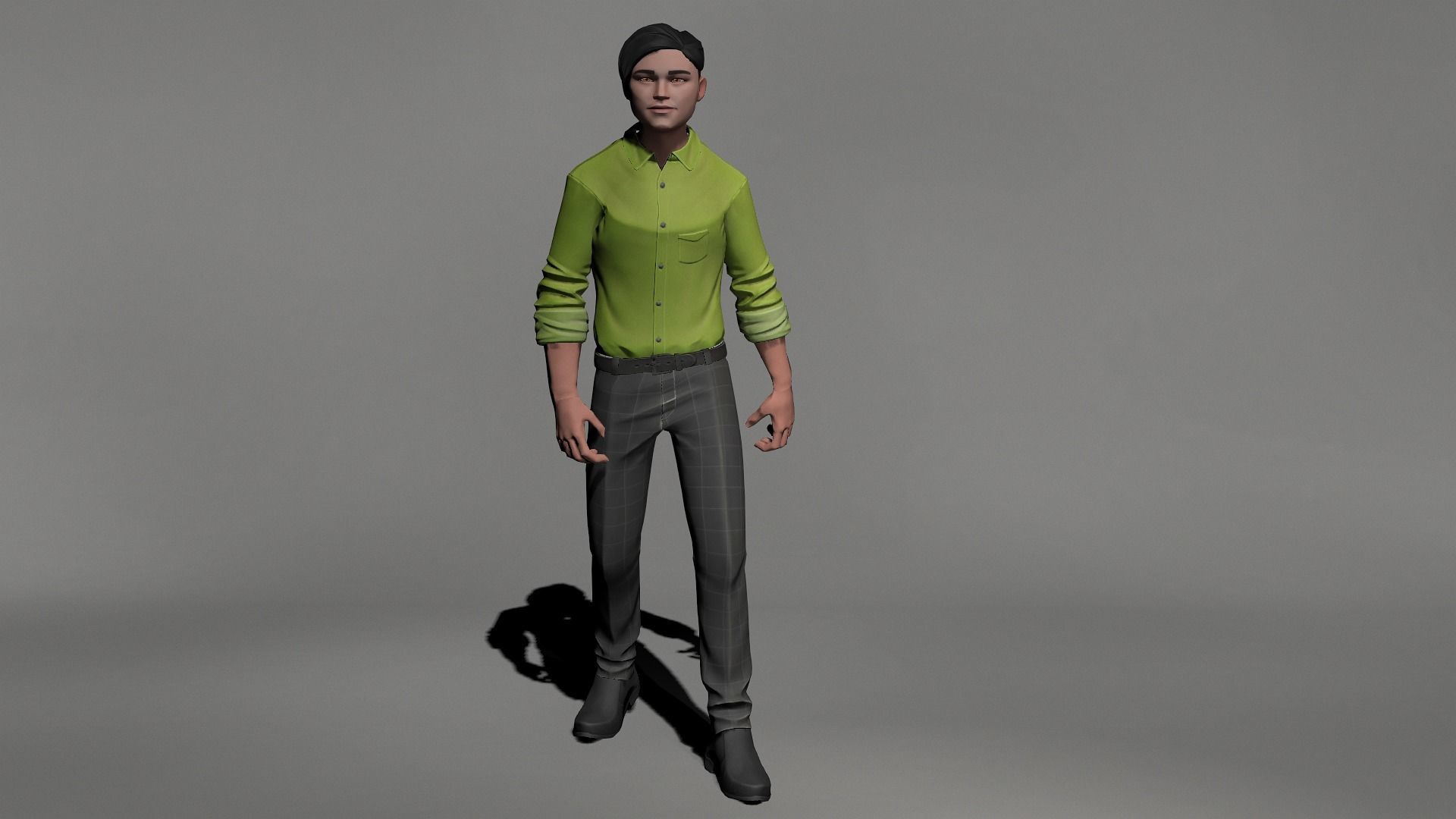 3d character cartoon models low and high poly Low-poly 3D model_4