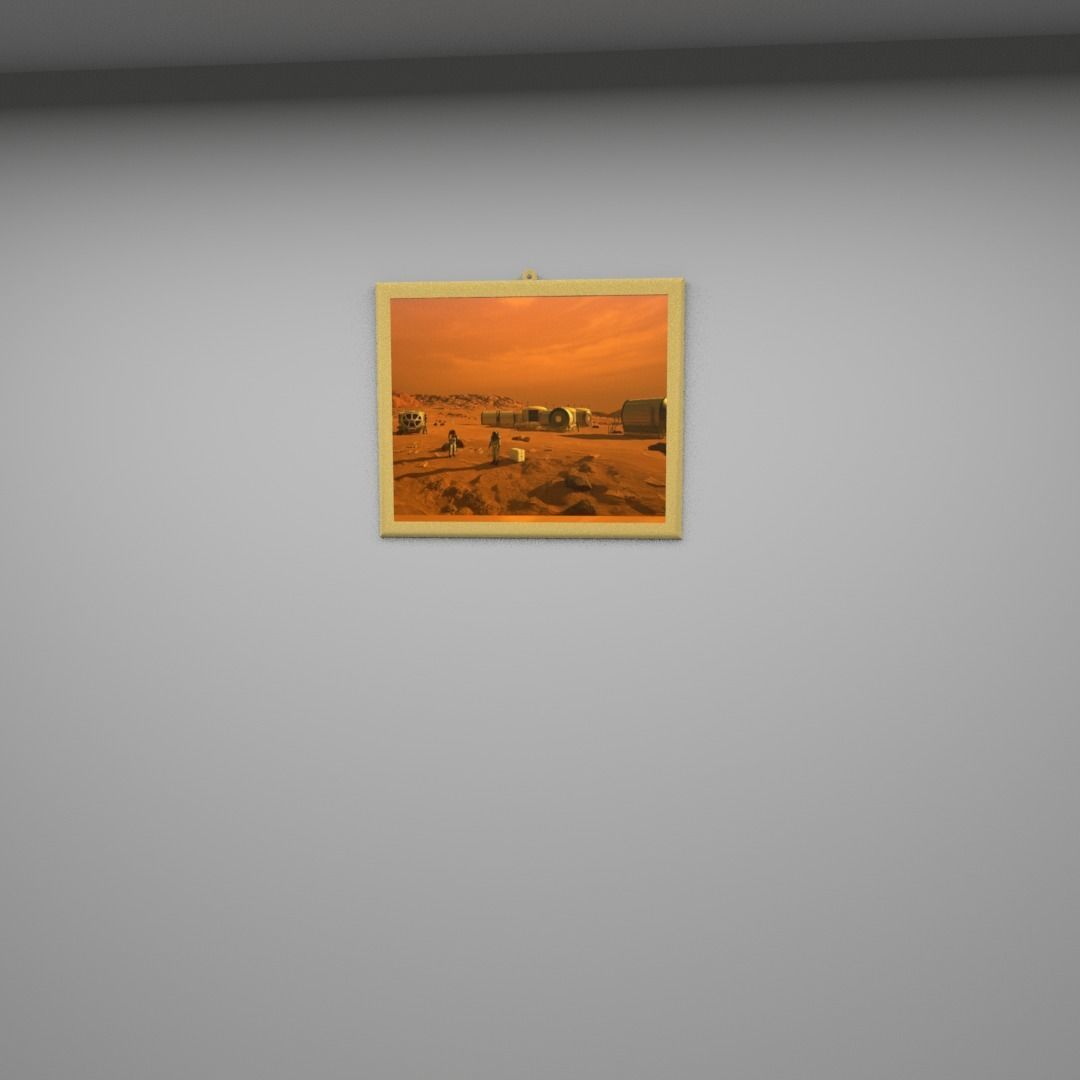 Mars wall frame Low-poly 3D model_3