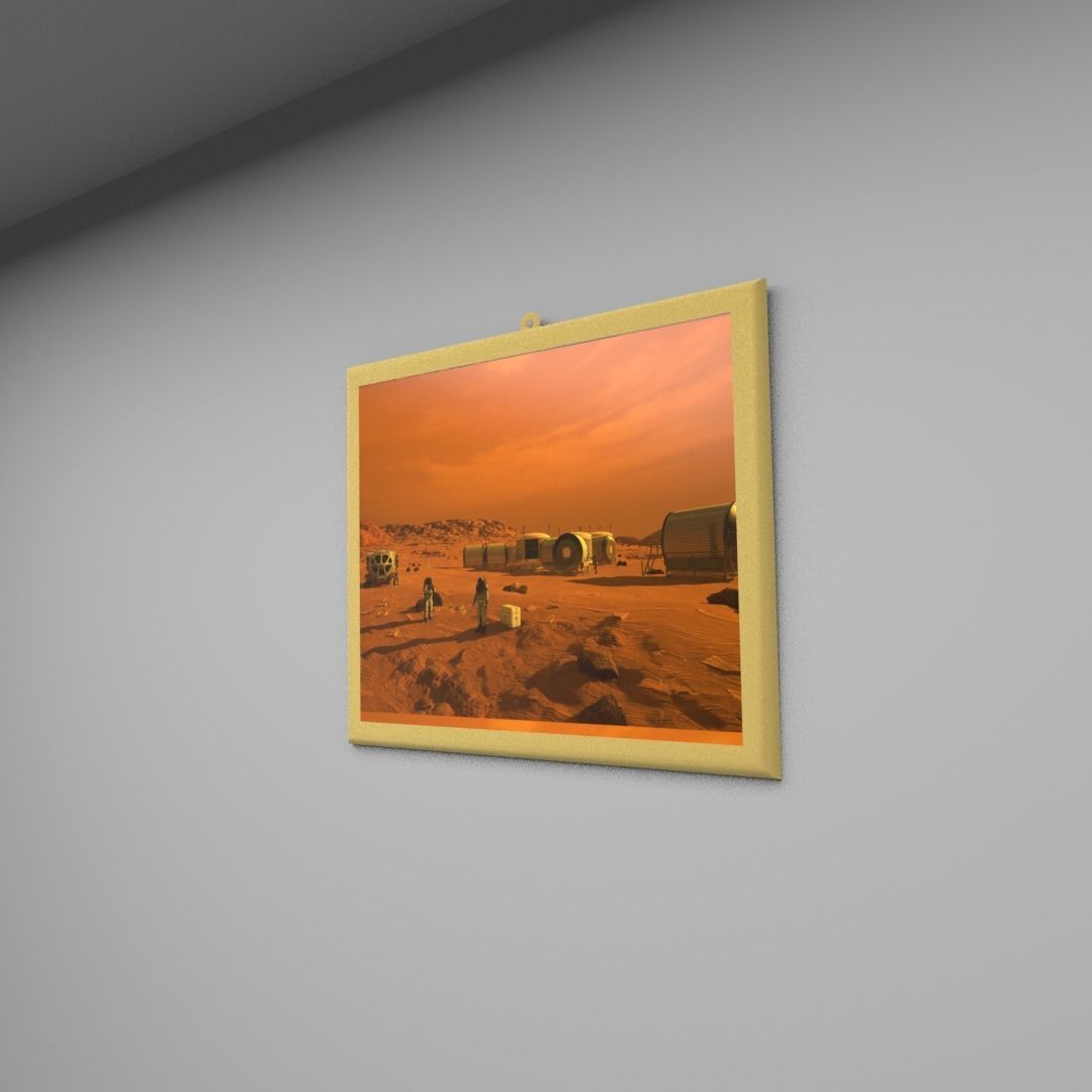 Mars wall frame Low-poly 3D model_2