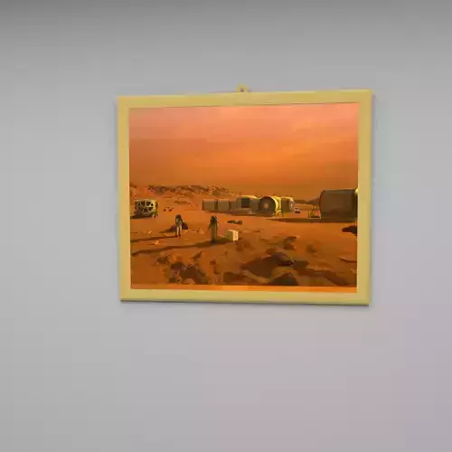 Mars wall frame Low-poly 3D model