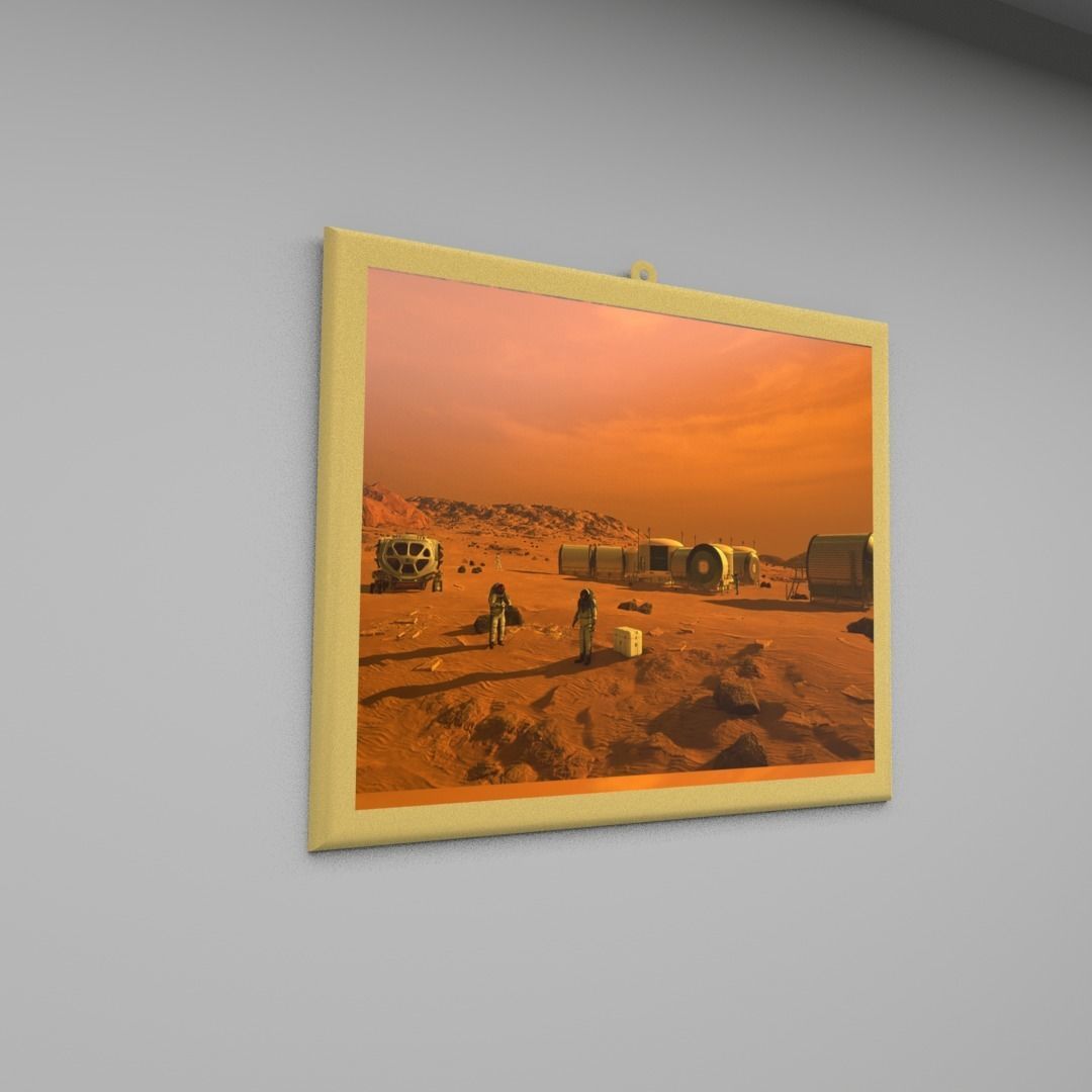 Mars wall frame Low-poly 3D model_4