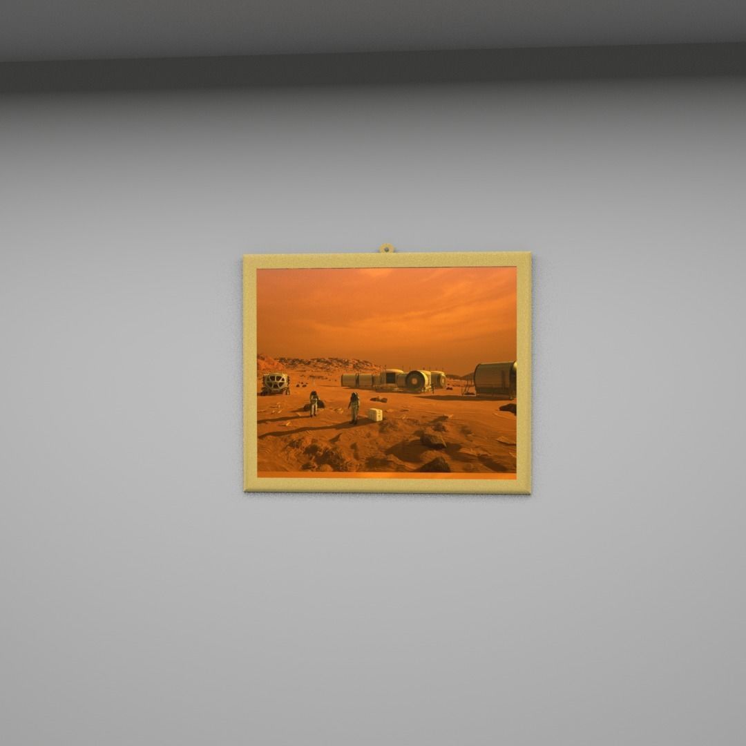 Mars wall frame Low-poly 3D model_1