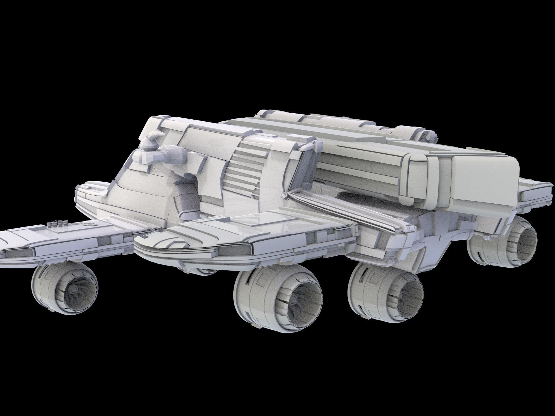 salina v2 Huge SciFi Spaceship 3D model_15