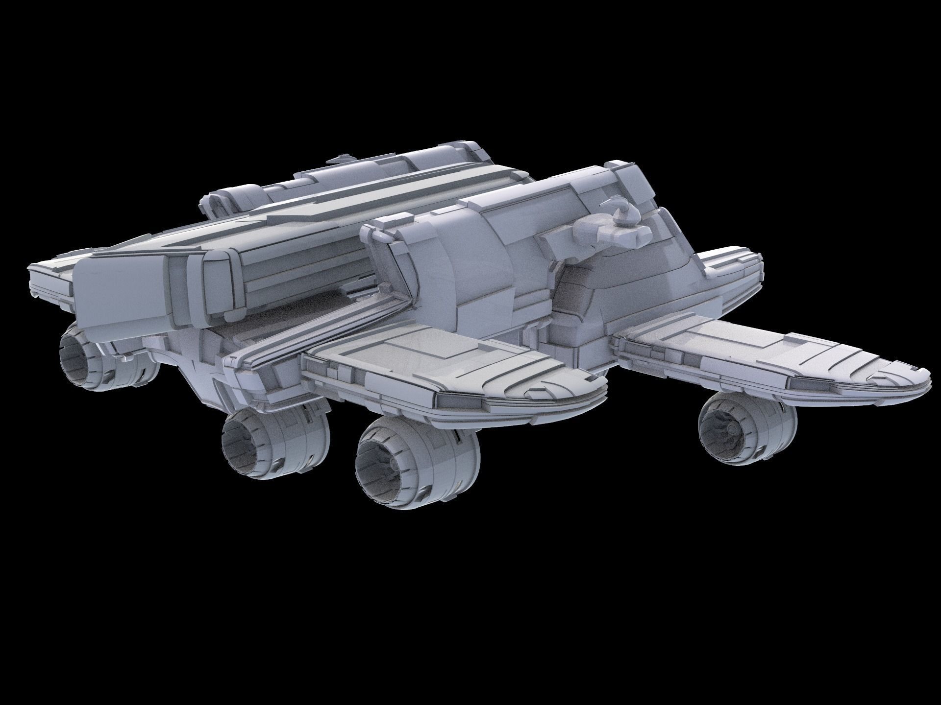 salina v2 Huge SciFi Spaceship 3D model_13