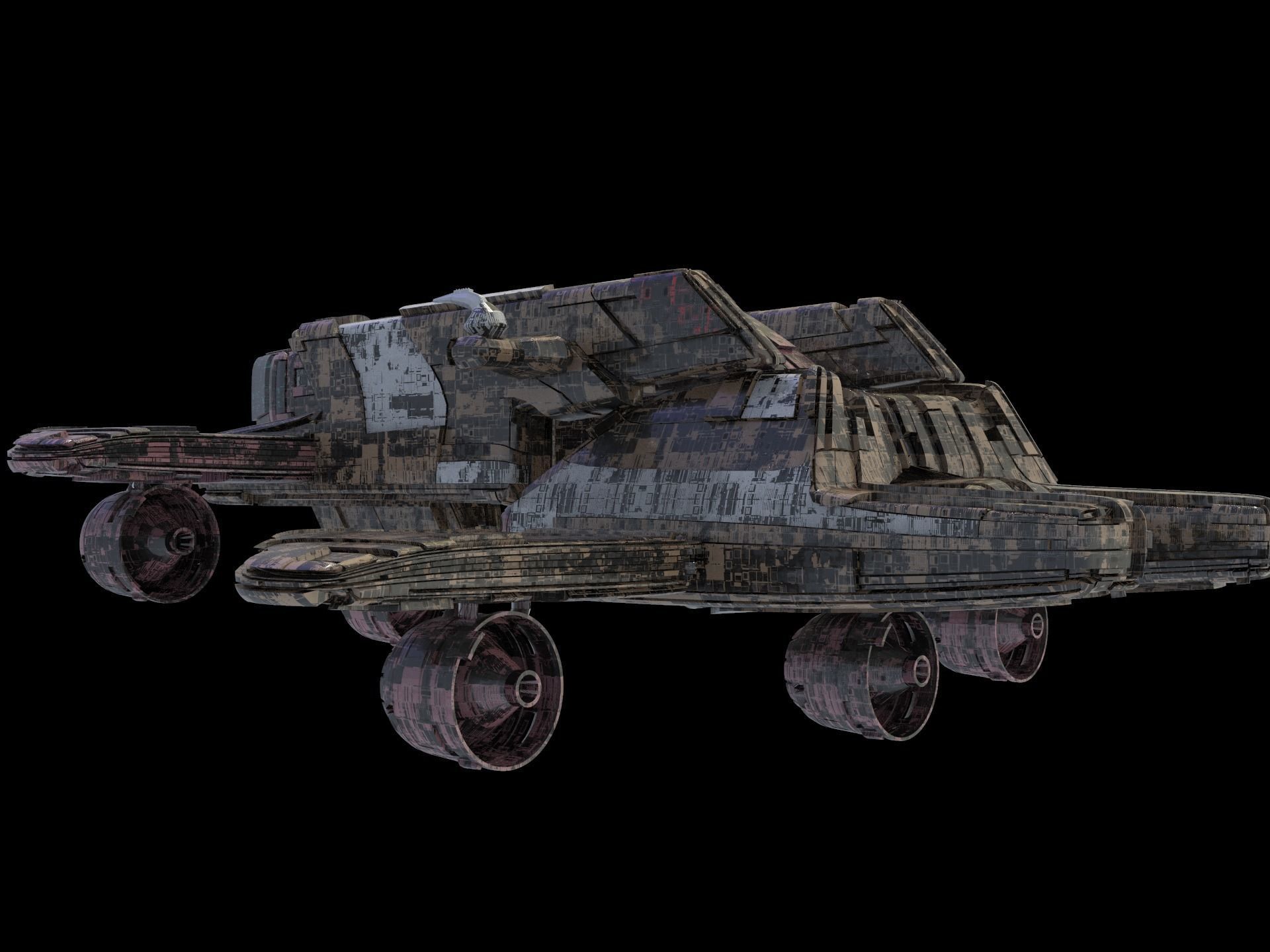 salina v2 Huge SciFi Spaceship 3D model_3