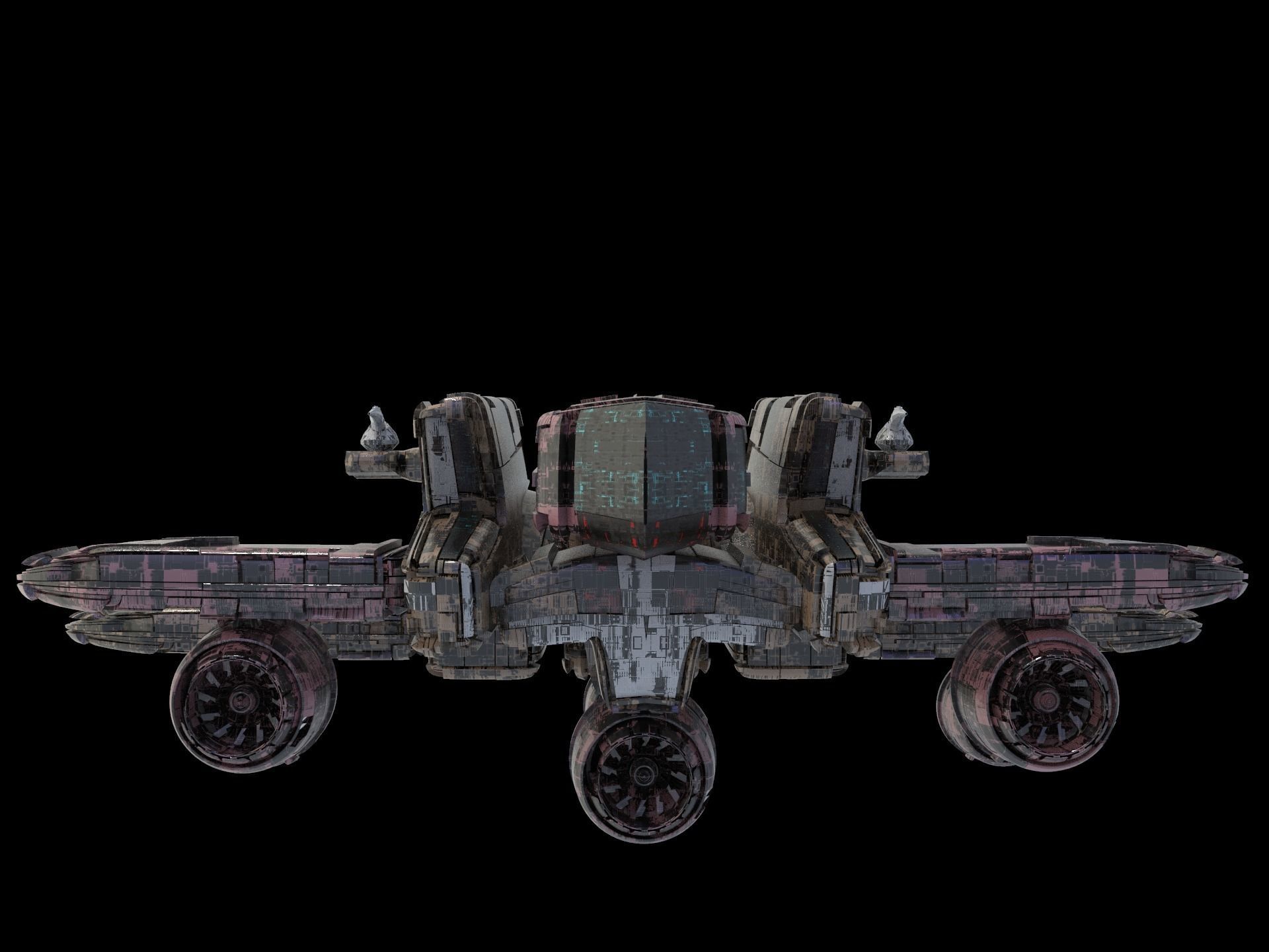 salina v2 Huge SciFi Spaceship 3D model_2