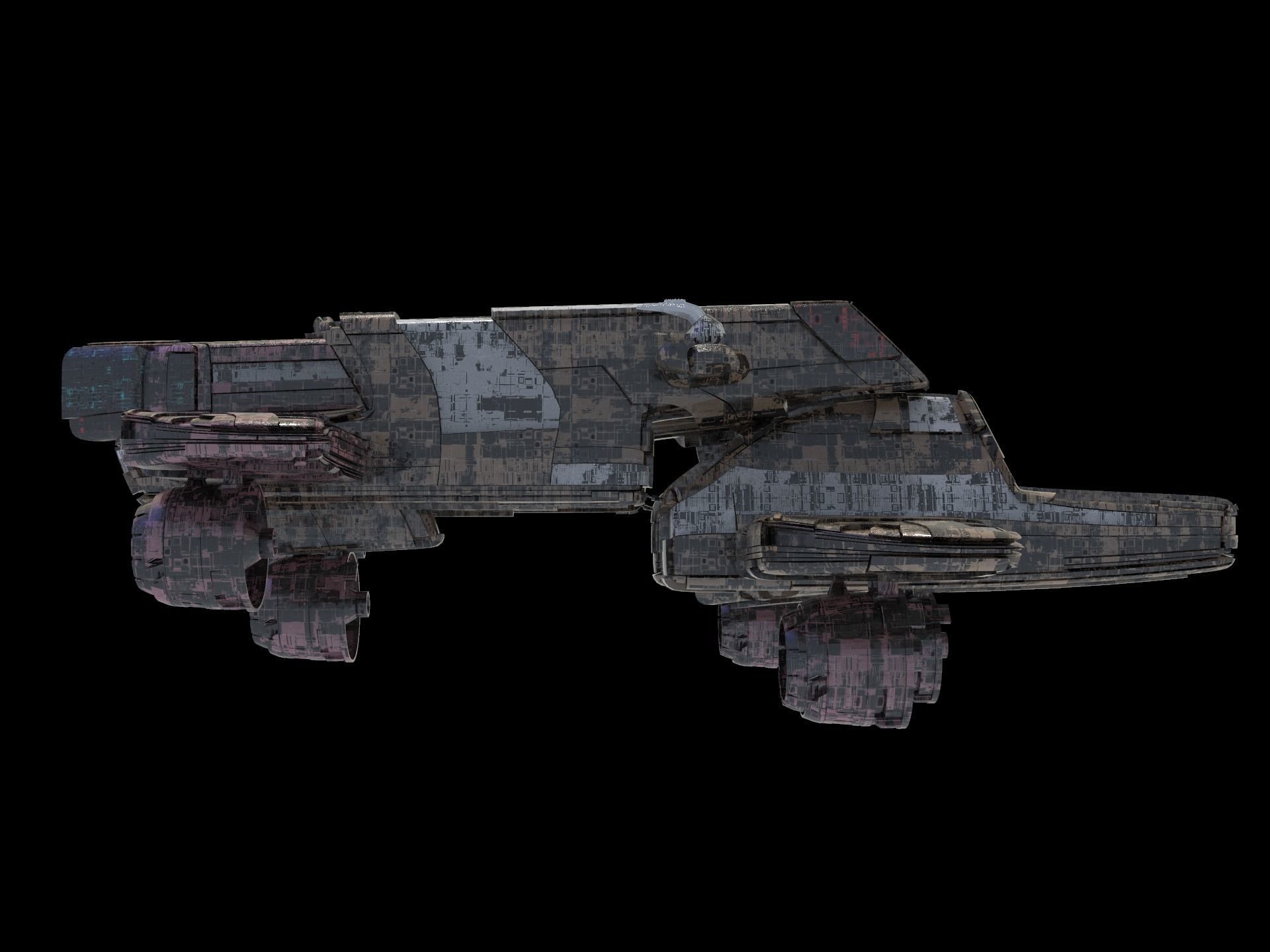 salina v2 Huge SciFi Spaceship 3D model_7