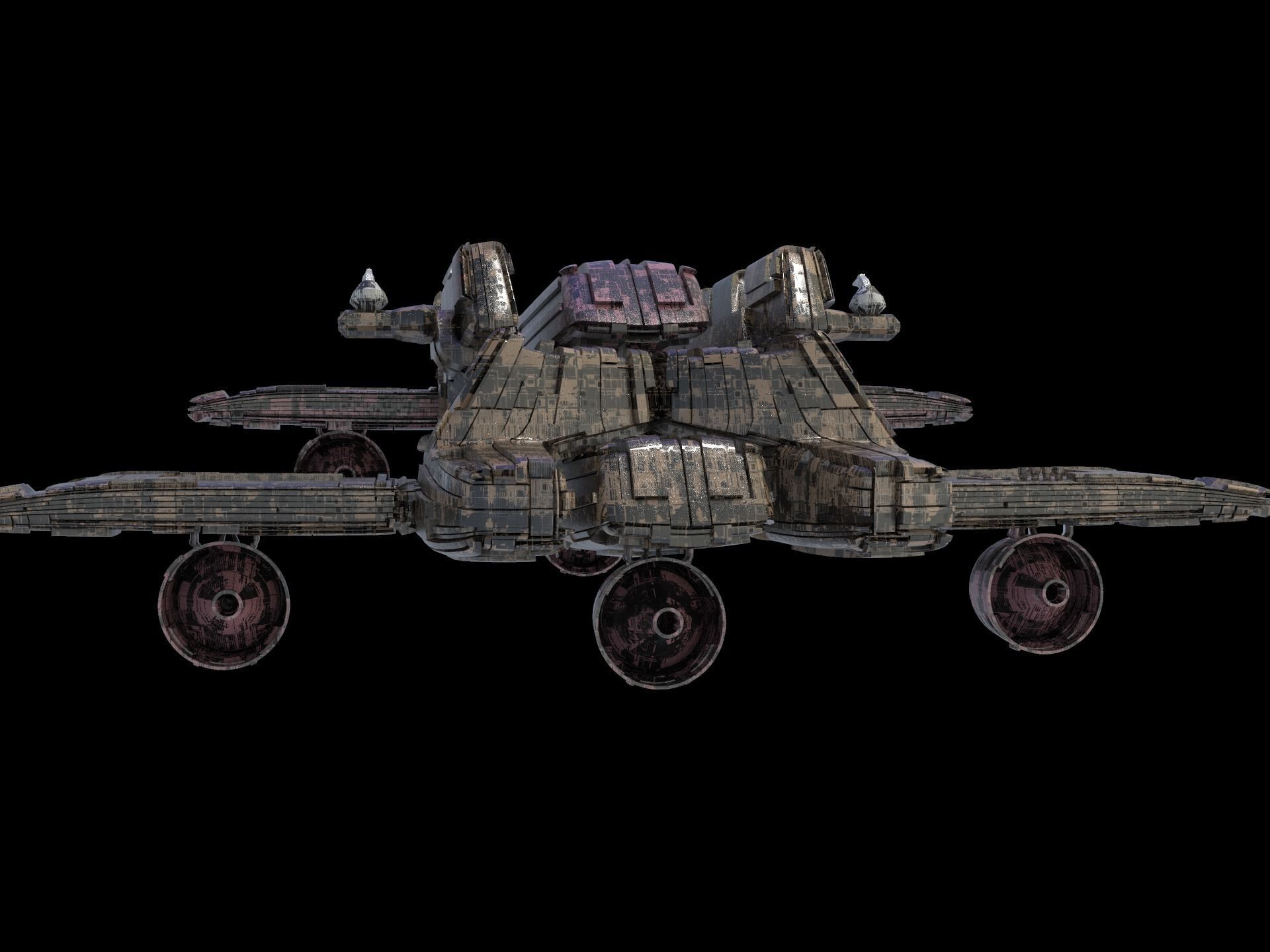 salina v2 Huge SciFi Spaceship 3D model_8