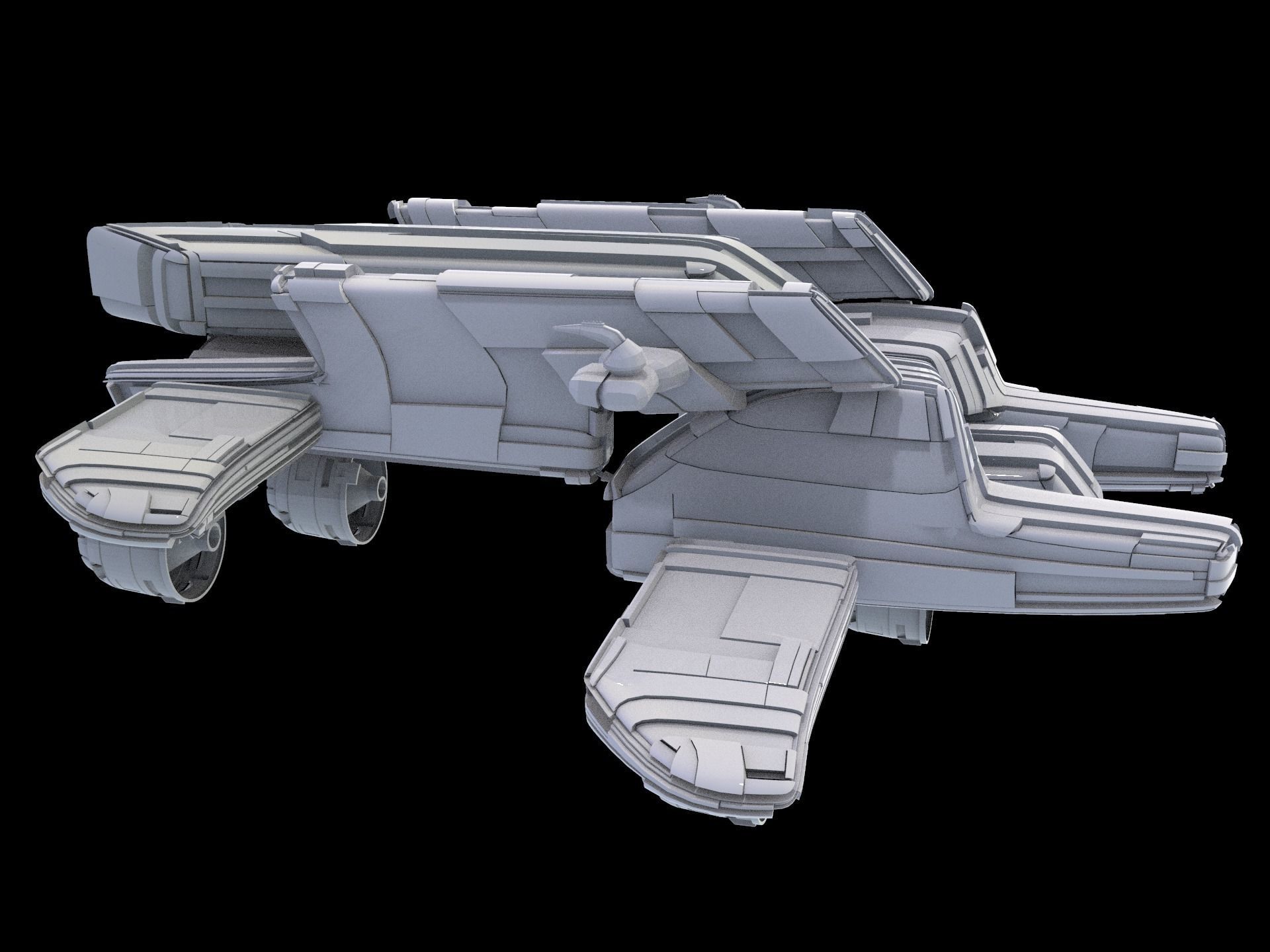 salina v2 Huge SciFi Spaceship 3D model_12