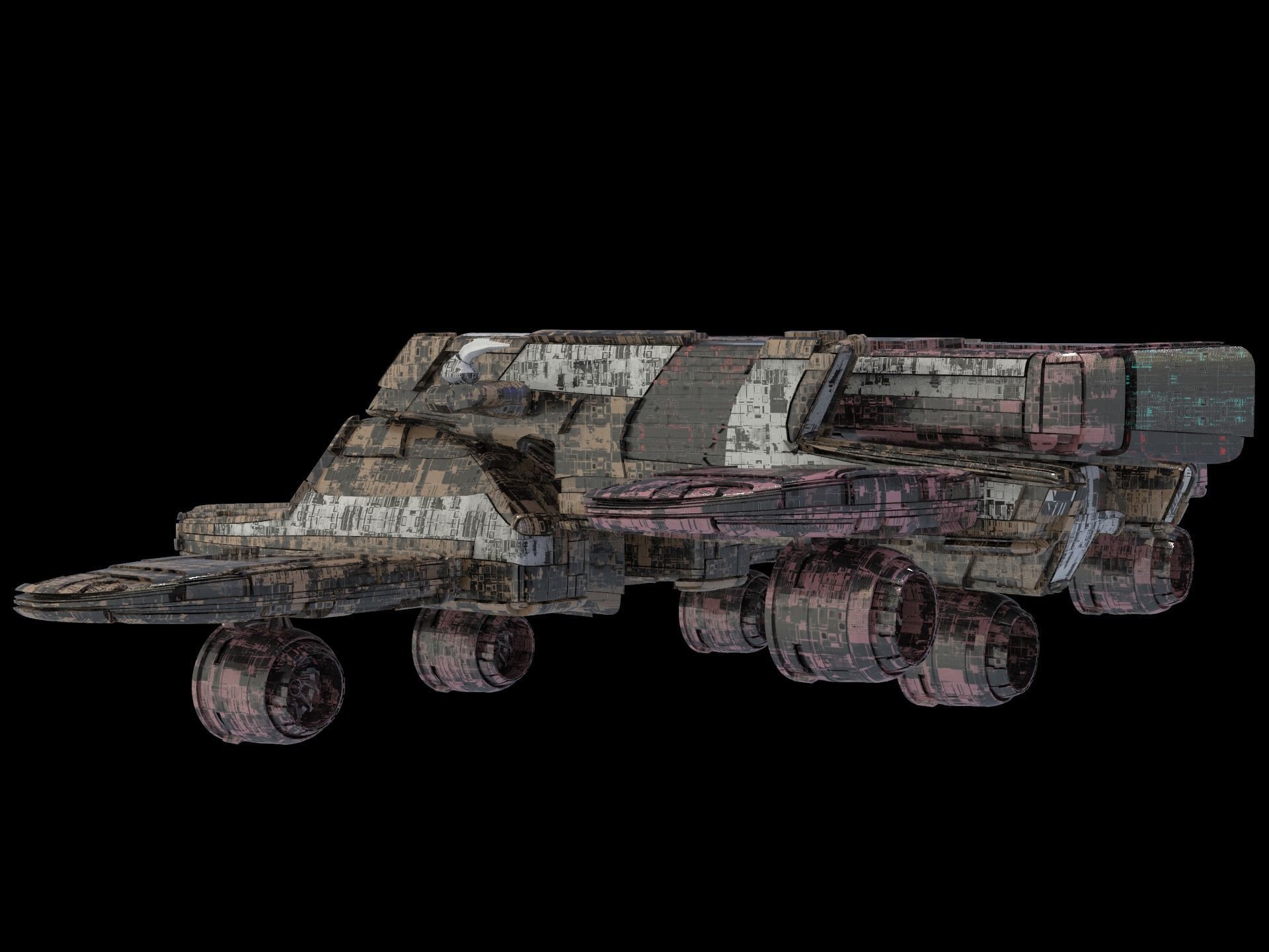 salina v2 Huge SciFi Spaceship 3D model_5
