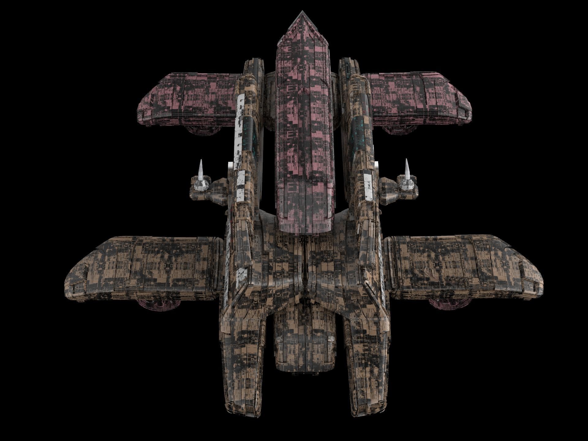 salina v2 Huge SciFi Spaceship 3D model_9