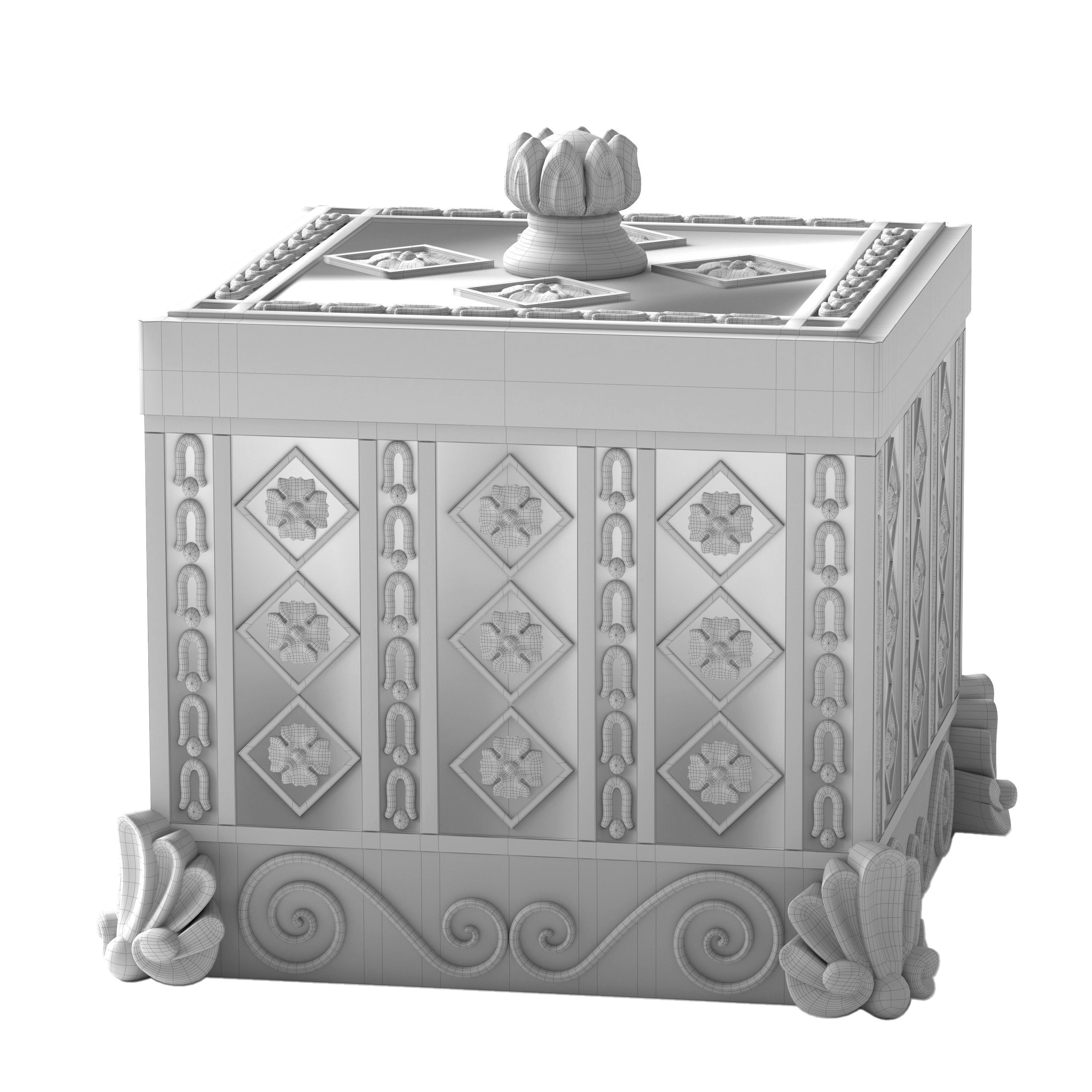 Decorative set 1 three ornate boxes and ornaments 3D model_3
