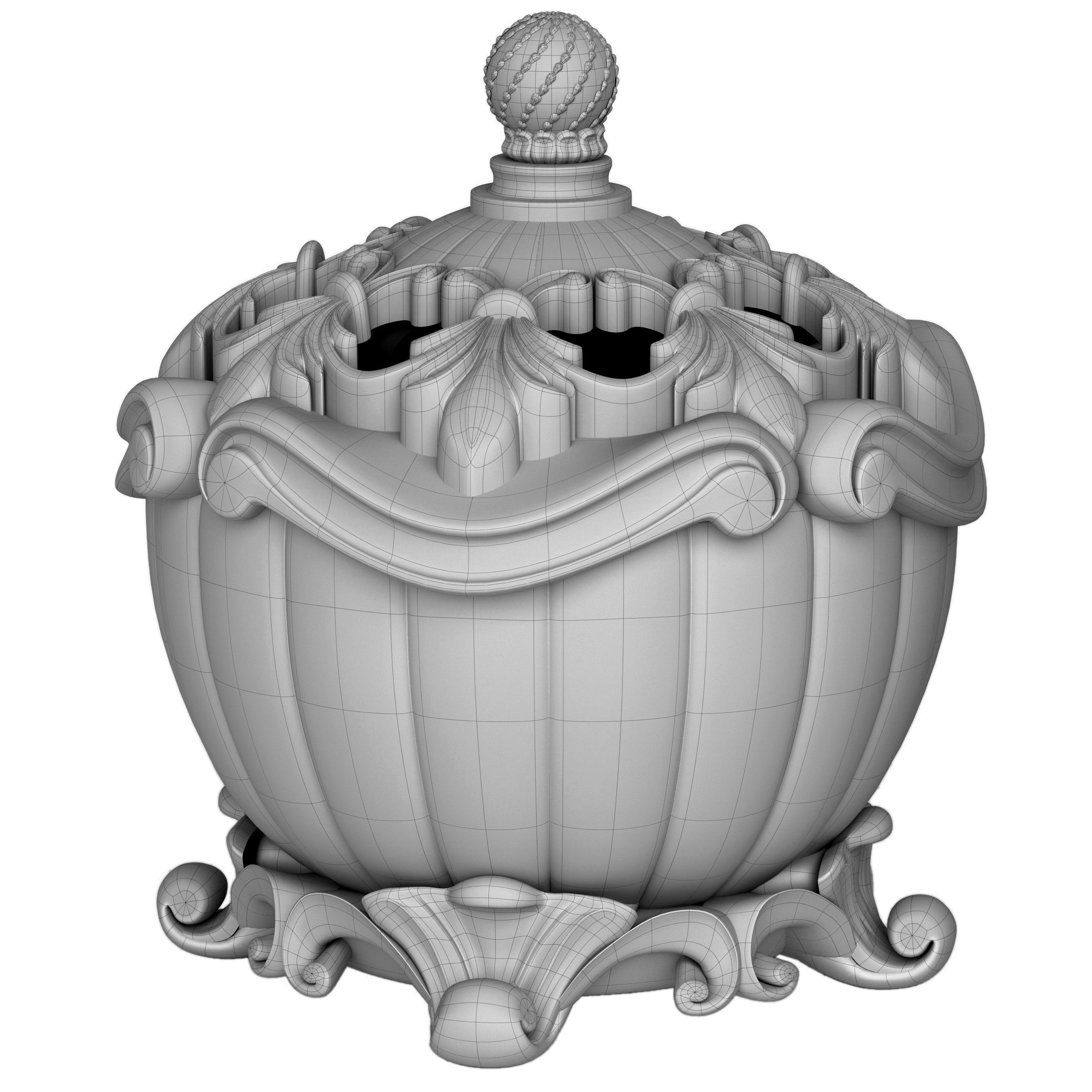 Decorative set 1 three ornate boxes and ornaments 3D model_8