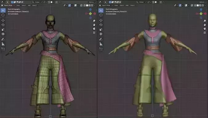 3d clothes with good topology woman warrior 3D model