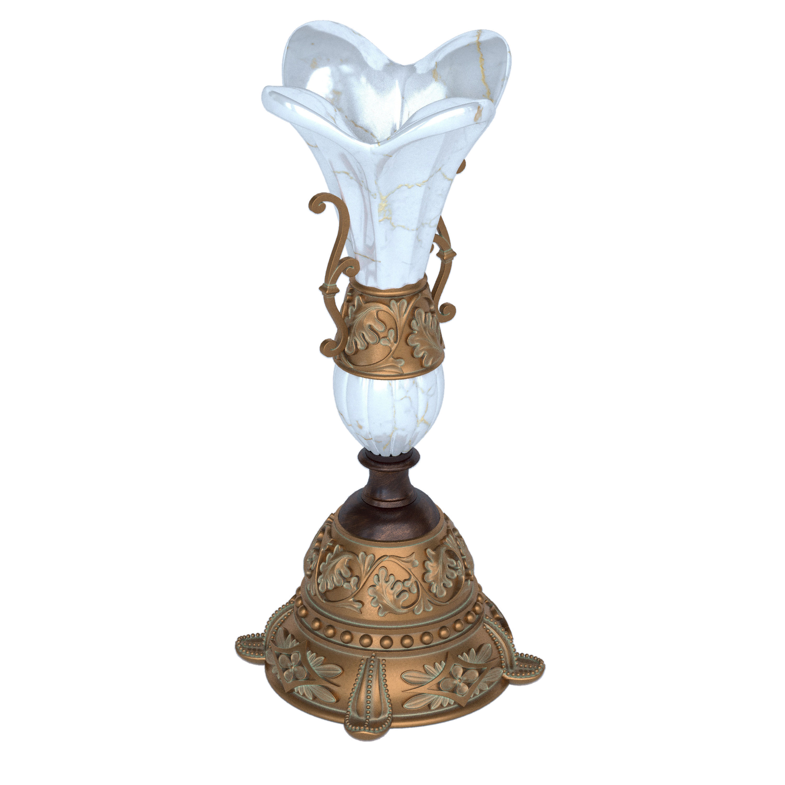 Decorative set 2 ornate vase - previews 3D model_2
