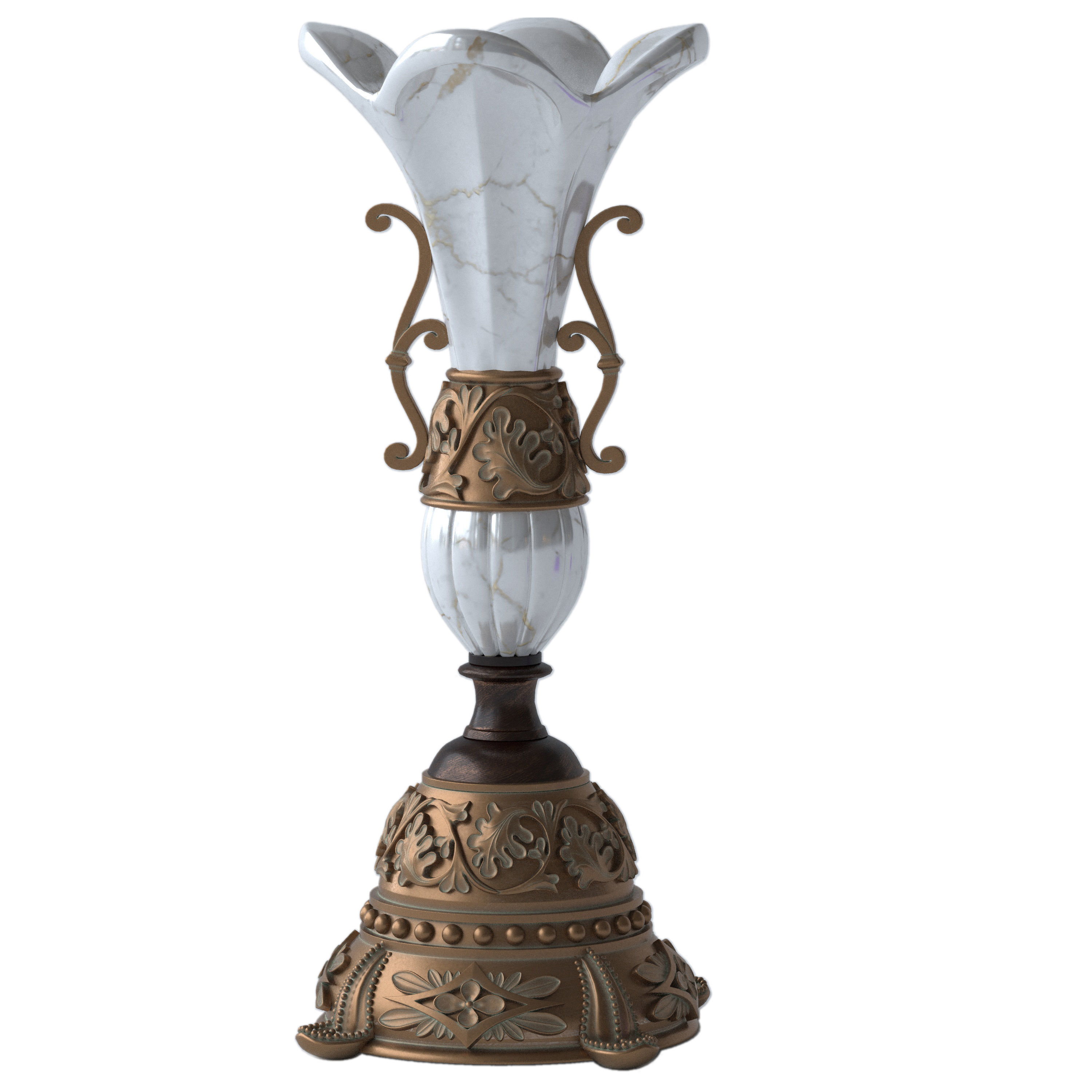 Decorative set 2 ornate vase - previews 3D model_1