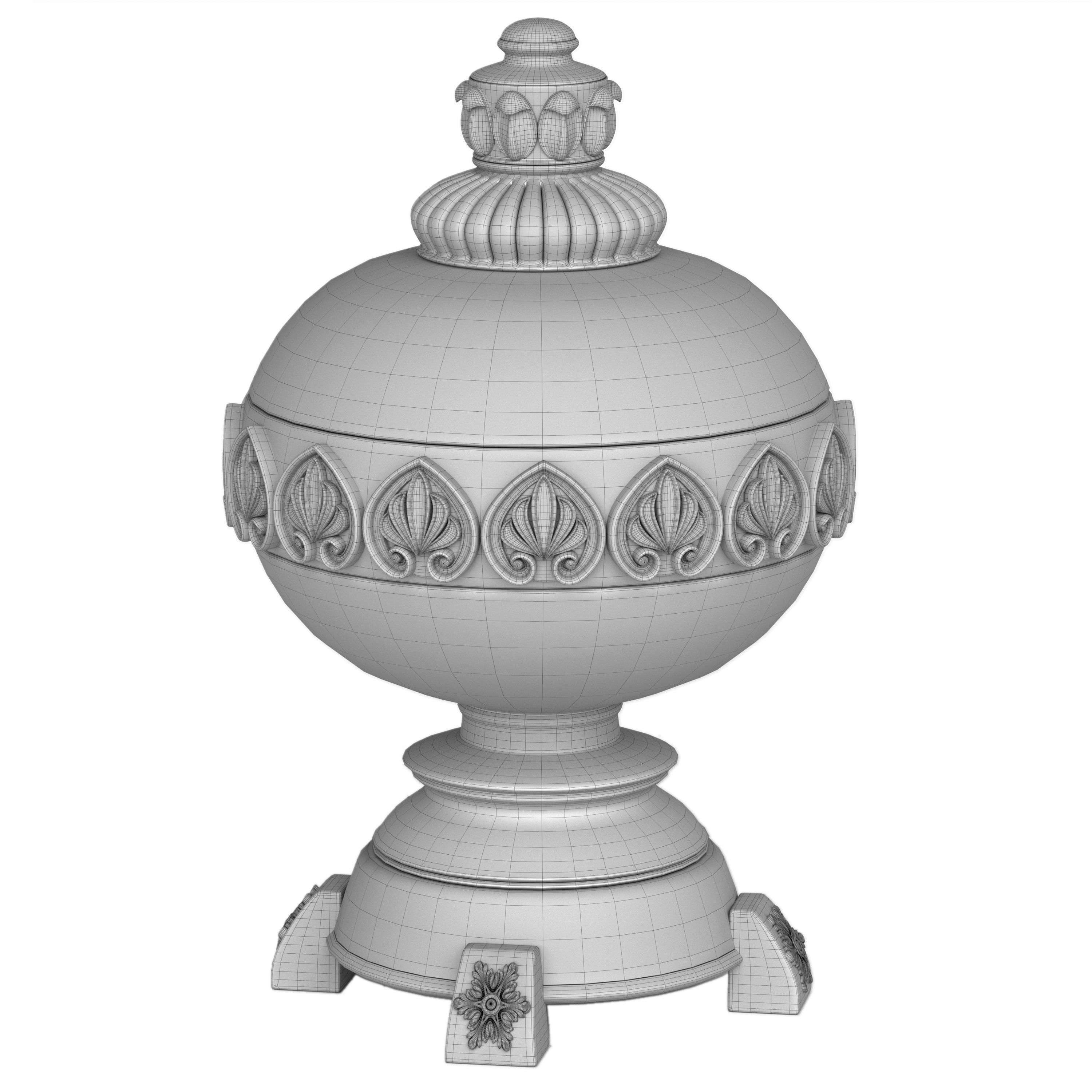 Decorative set 2 ornate vase - previews 3D model_5