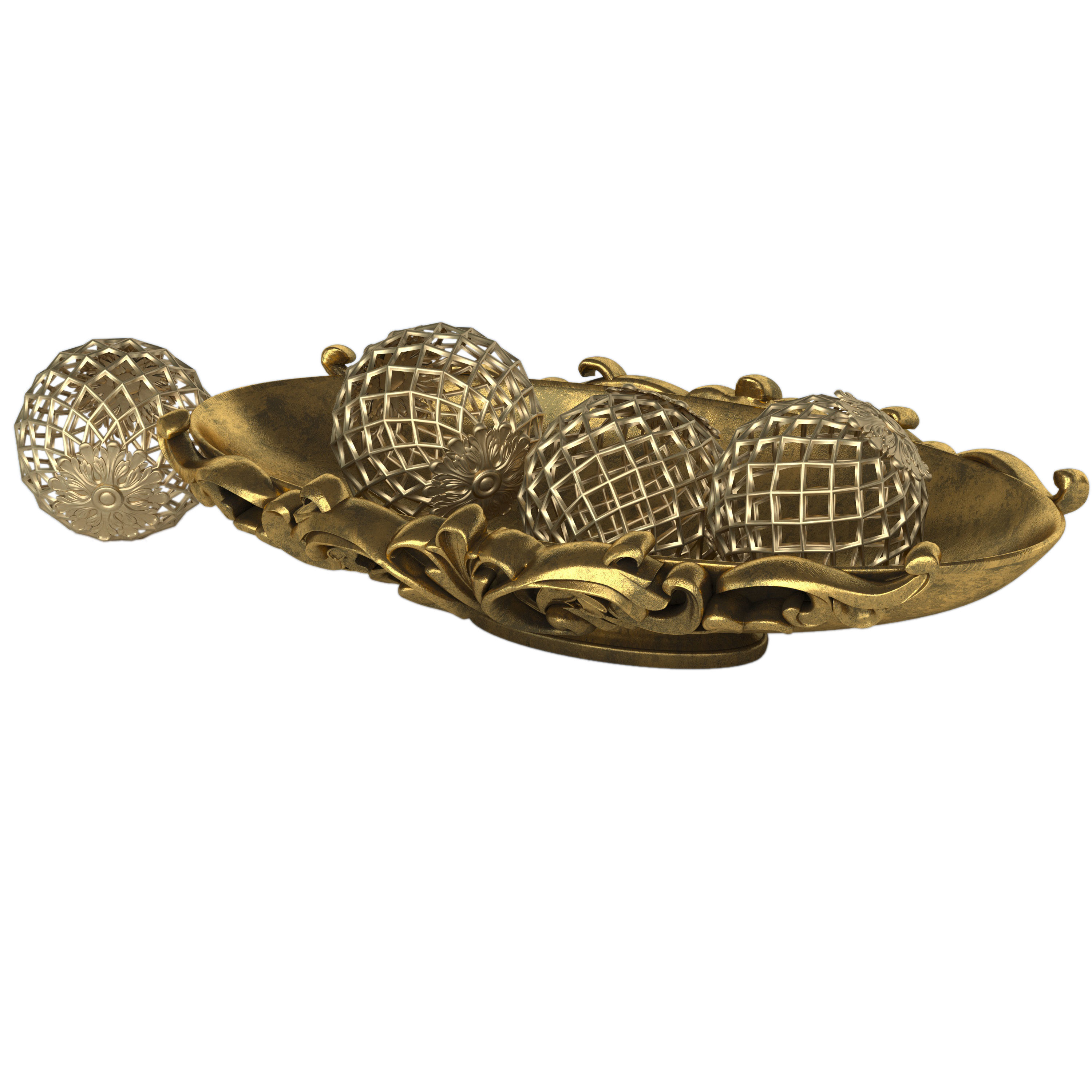 Decorative set 2 ornate vase - previews 3D model_7