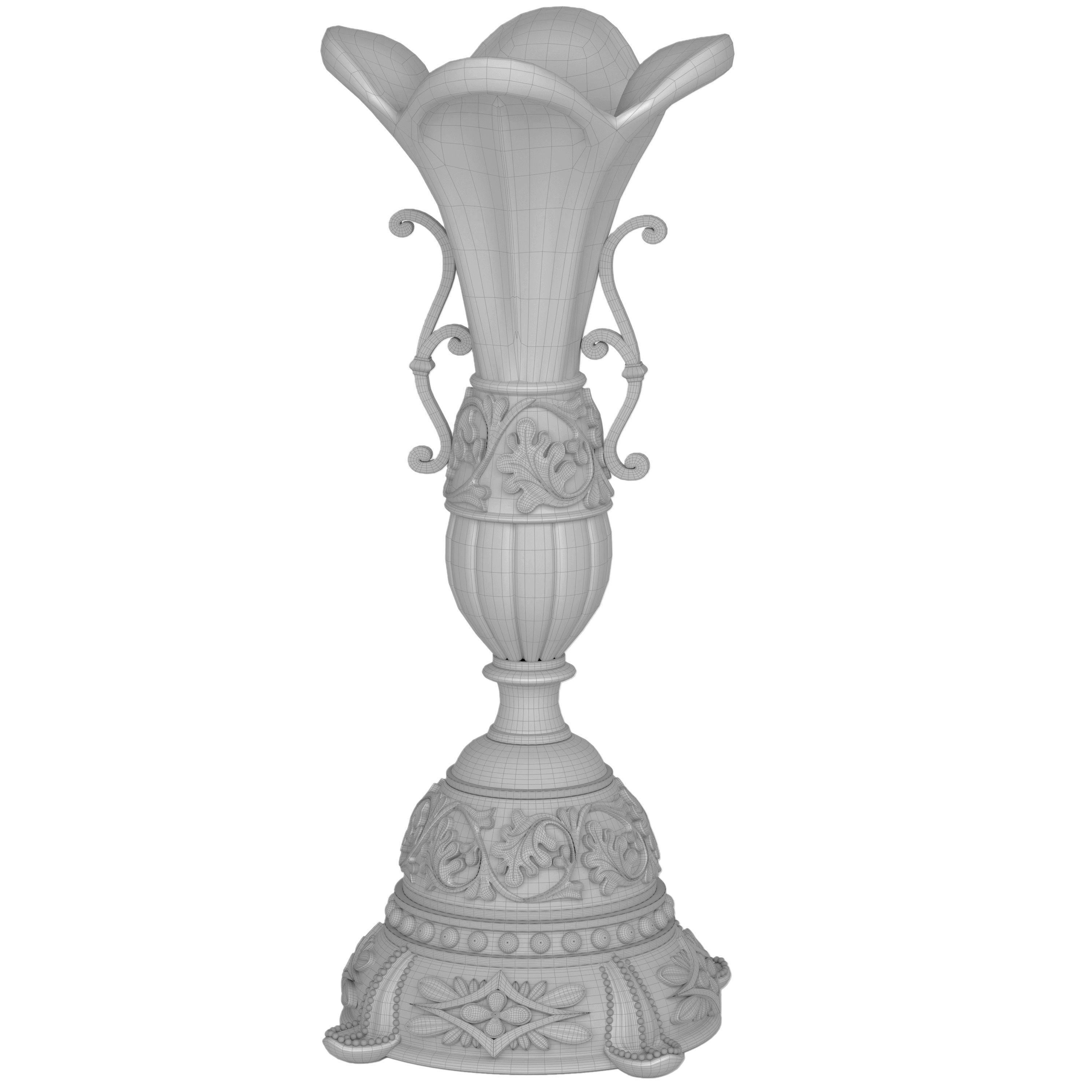 Decorative set 2 ornate vase - previews 3D model_3