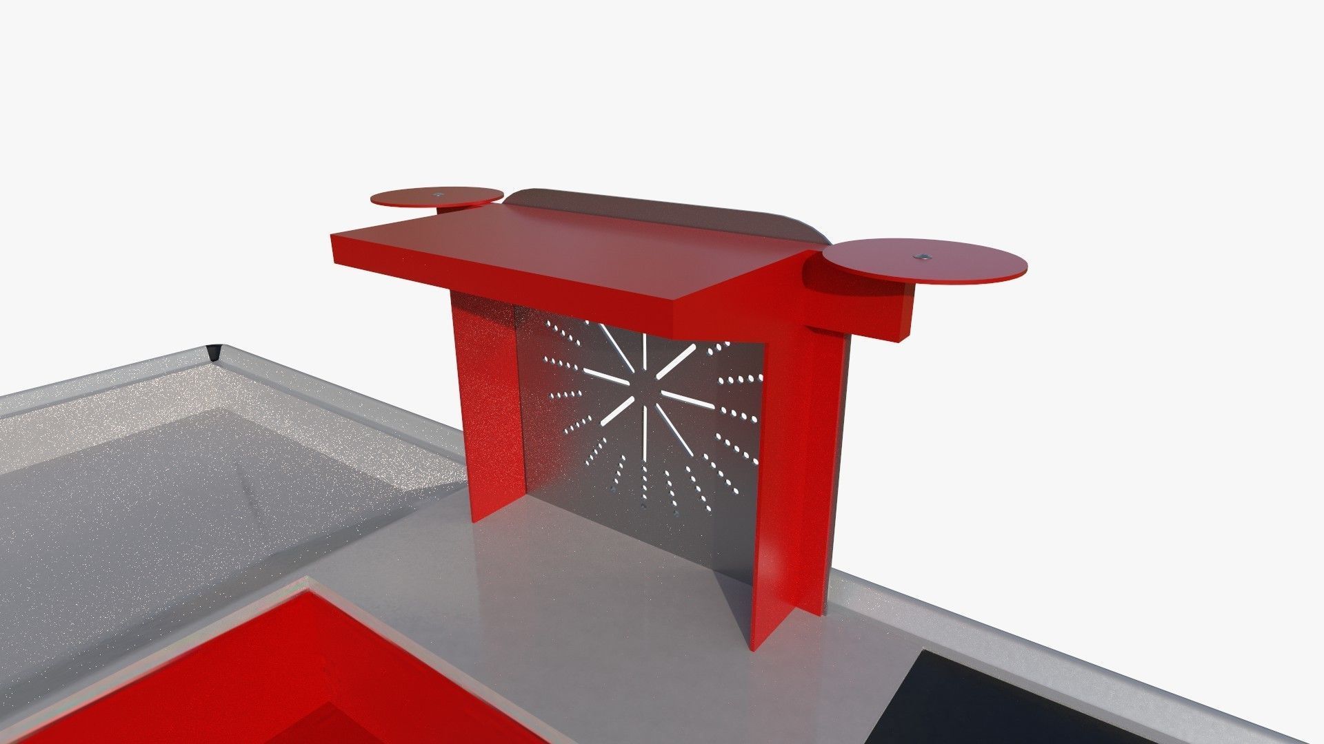 Supermarket Checkout Counter 3D model_4