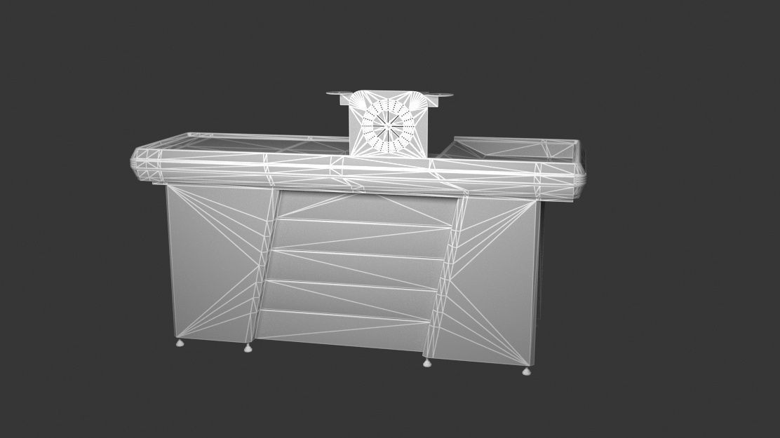 Supermarket Checkout Counter 3D model_7