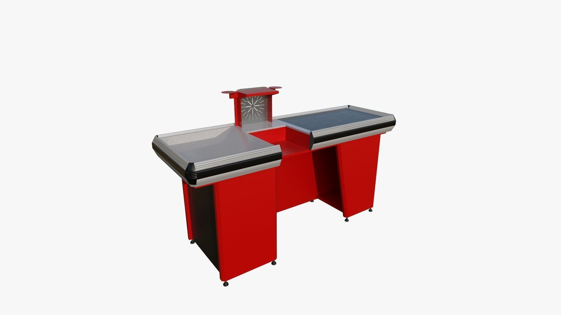 Supermarket Checkout Counter 3D model_2