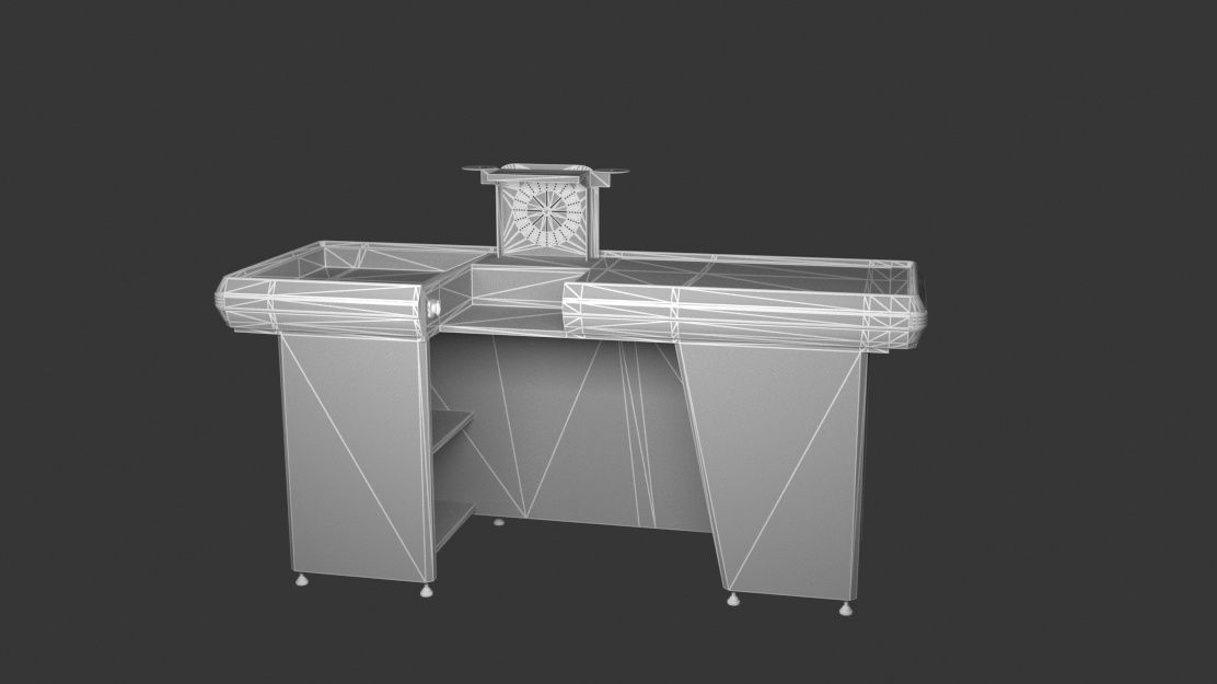 Supermarket Checkout Counter 3D model_6