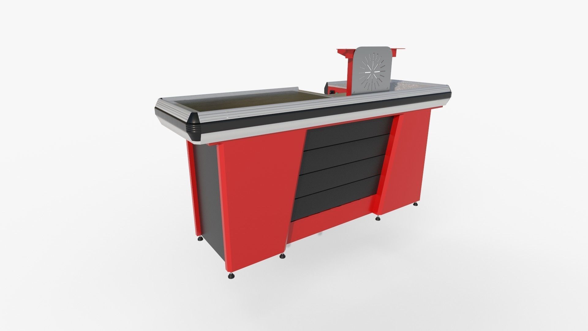 Supermarket Checkout Counter 3D model_3
