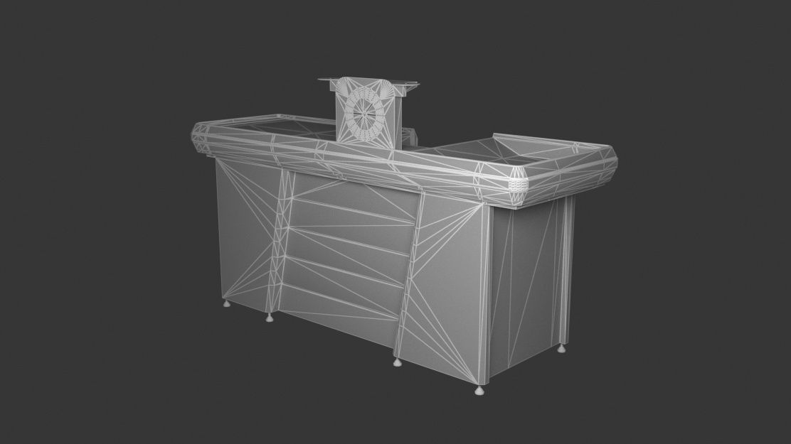 Supermarket Checkout Counter 3D model_5
