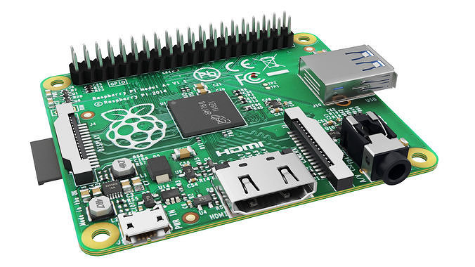 Raspberry pi 1 A plus Low-poly 3D model