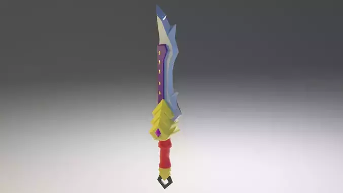 Fantasy Cartoon Sword Low-poly 3D model