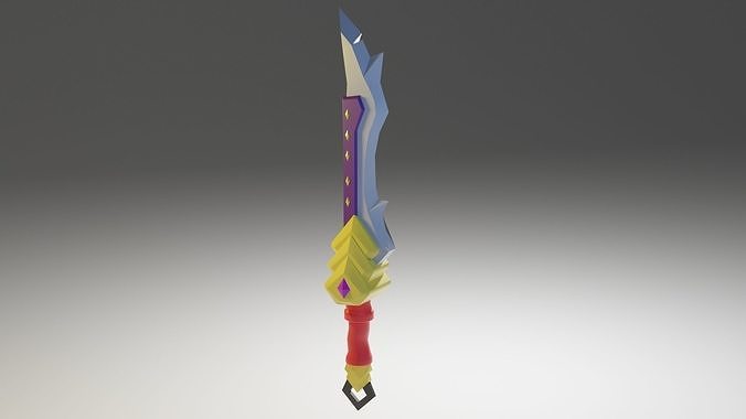 Fantasy Cartoon Sword Low-poly 3D model