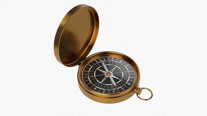 Pocket compass vintage 3D model