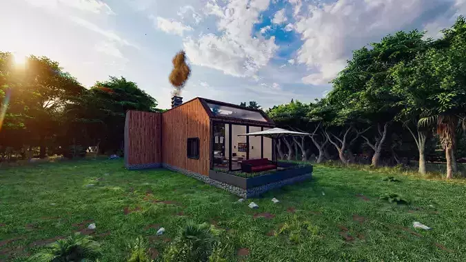 Little Forest House  Low-poly 3D model