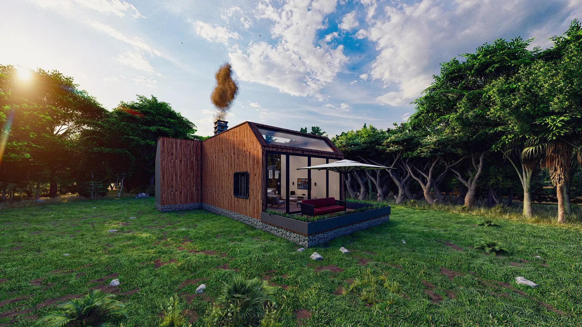 Little Forest House  Low-poly 3D model_0