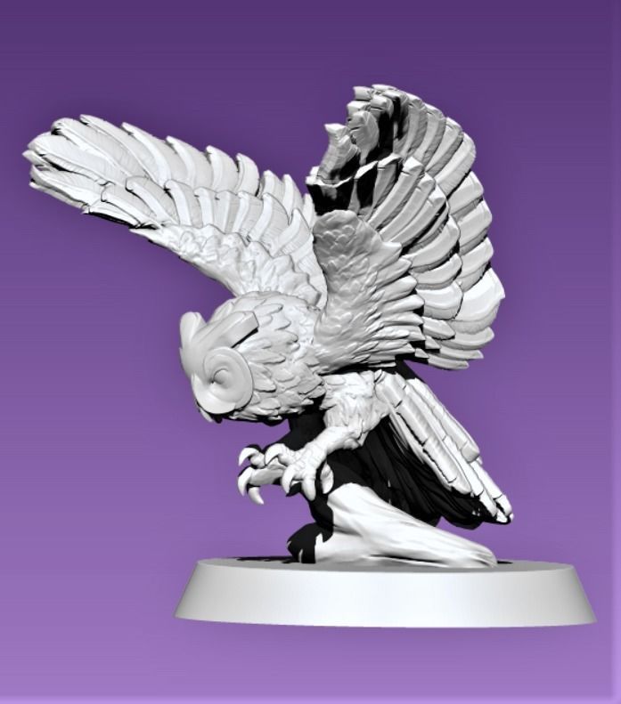 Owl miniature 3D print model_2
