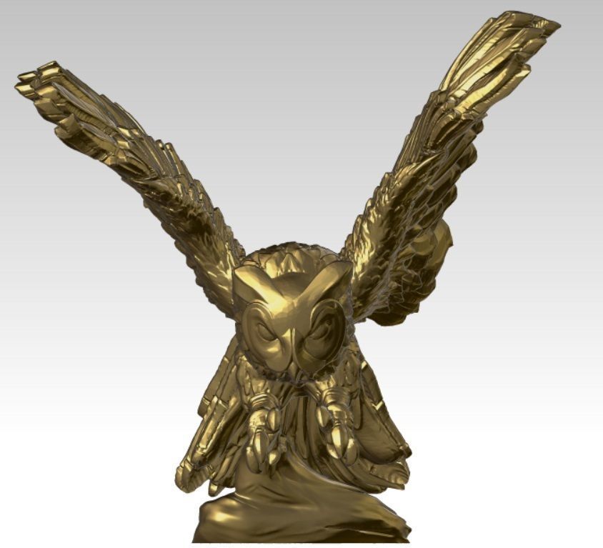 Owl miniature 3D print model_4