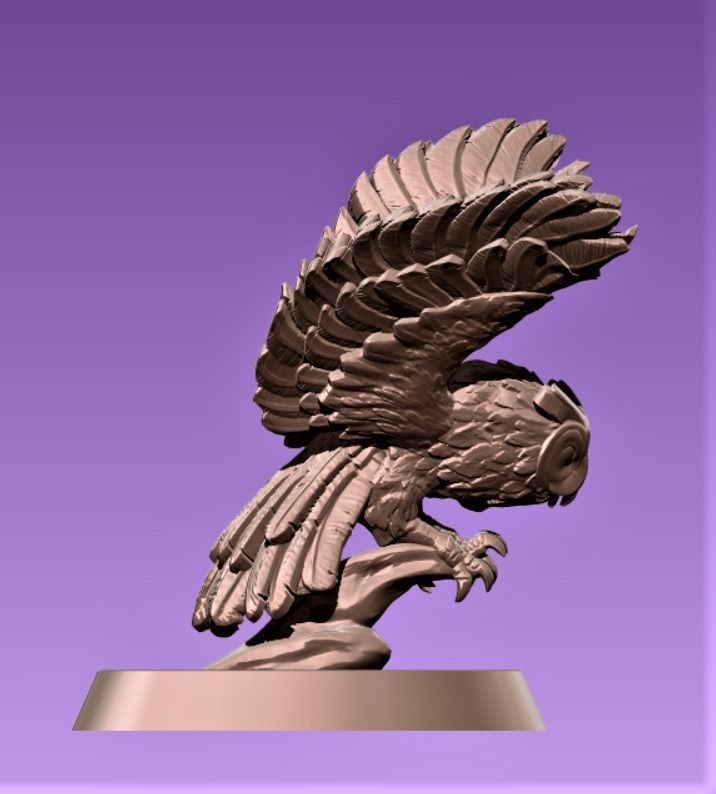 Owl miniature 3D print model_5