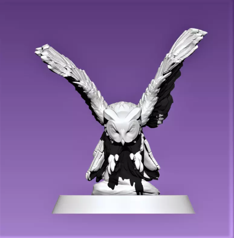 Owl miniature 3D print model_0