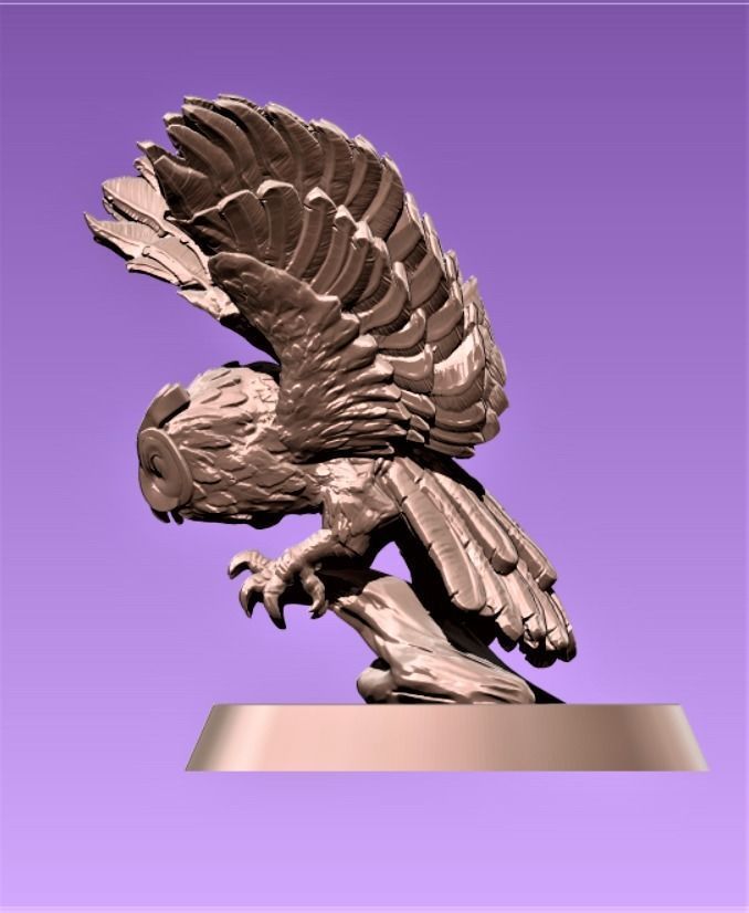 Owl miniature 3D print model_7