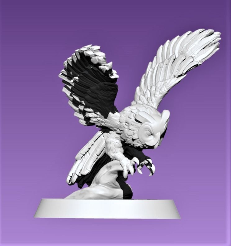 Owl miniature 3D print model_9