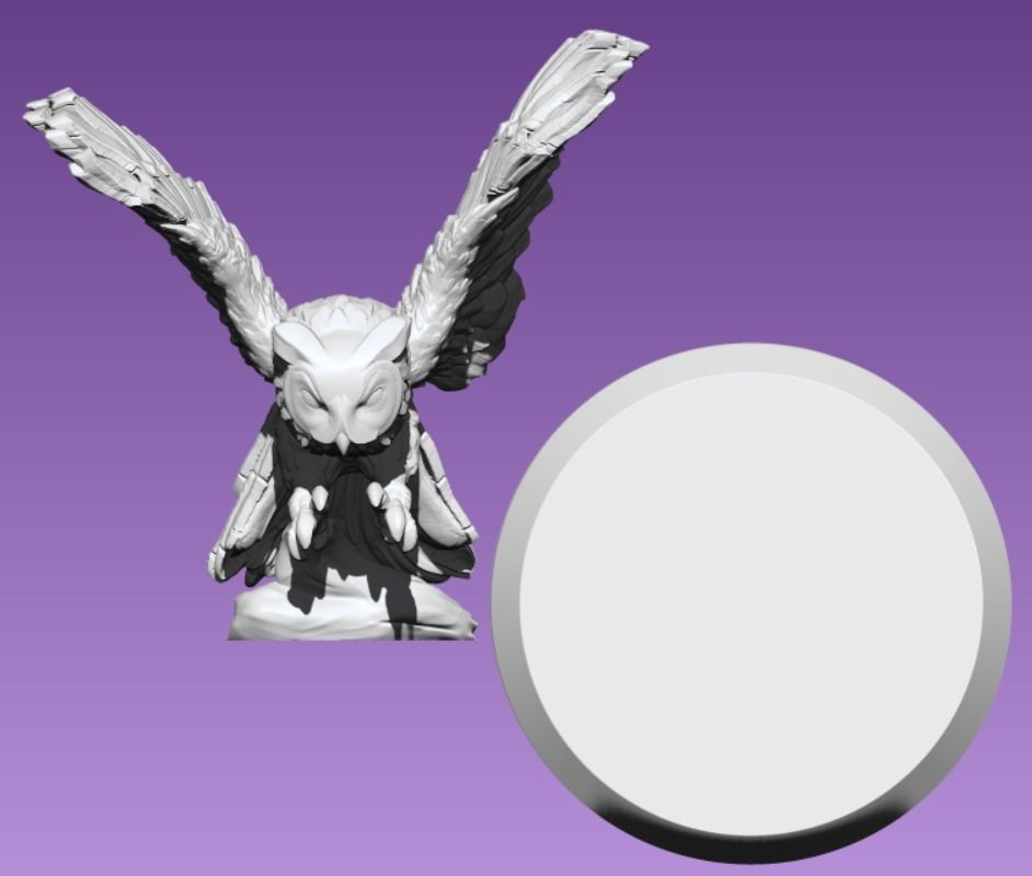 Owl miniature 3D print model_1