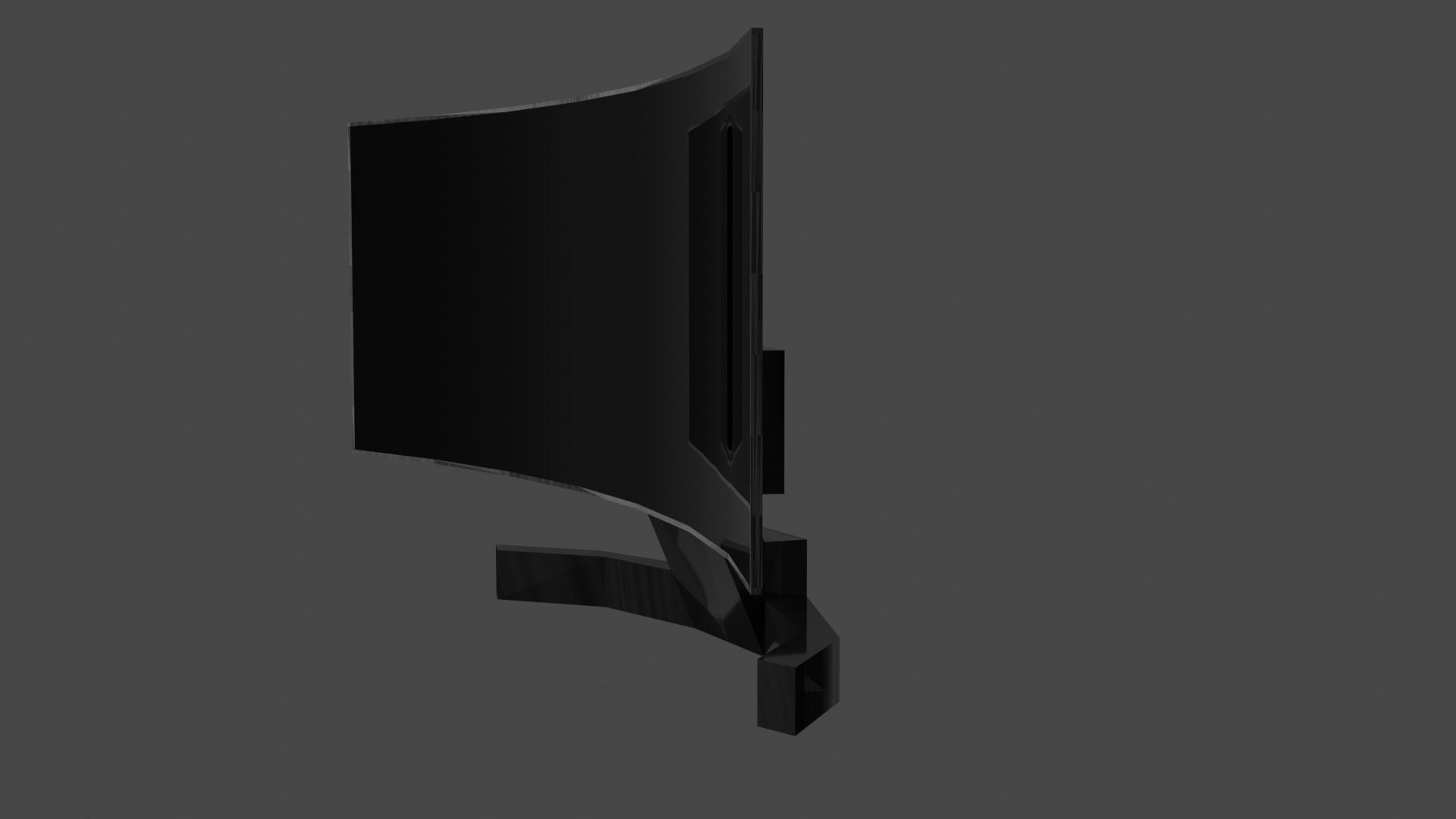 42 inch curved monitor Low-poly 3D model_2
