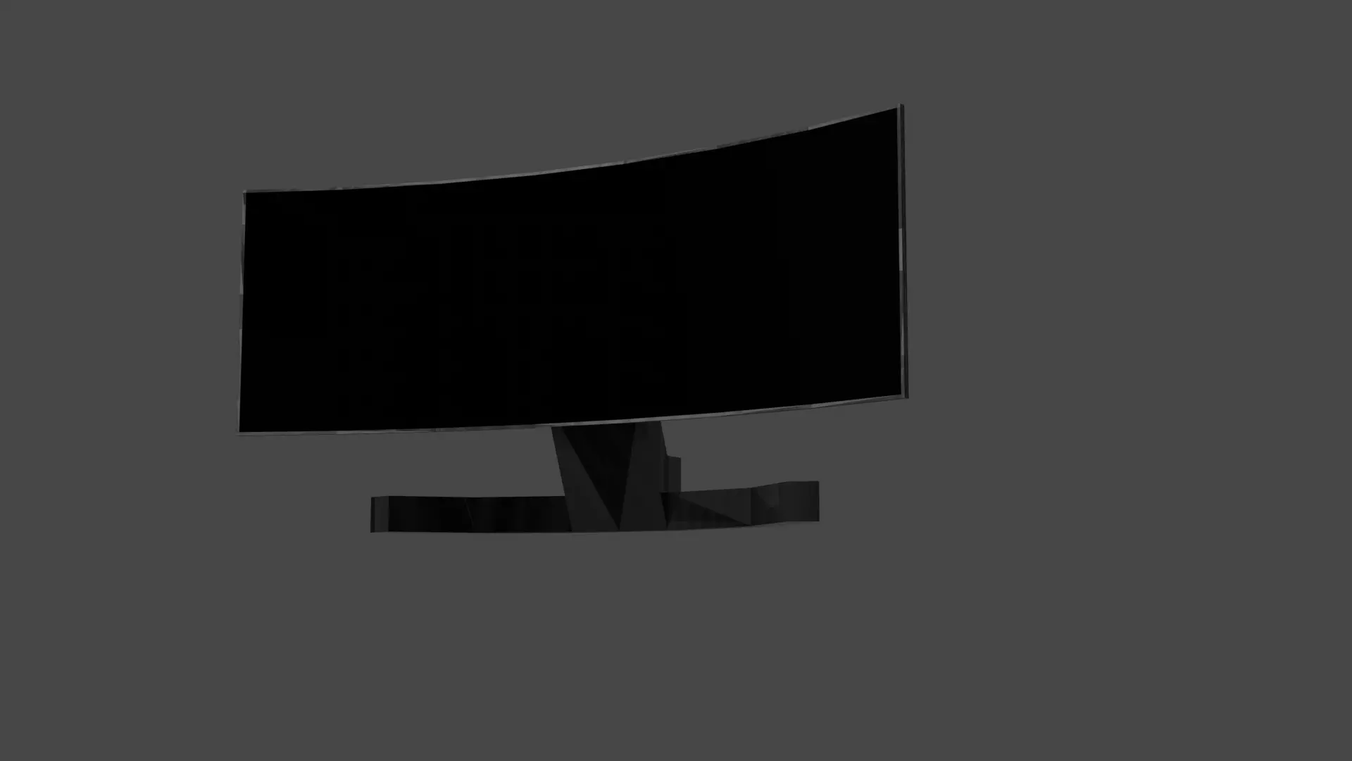 42 inch curved monitor Low-poly 3D model_0