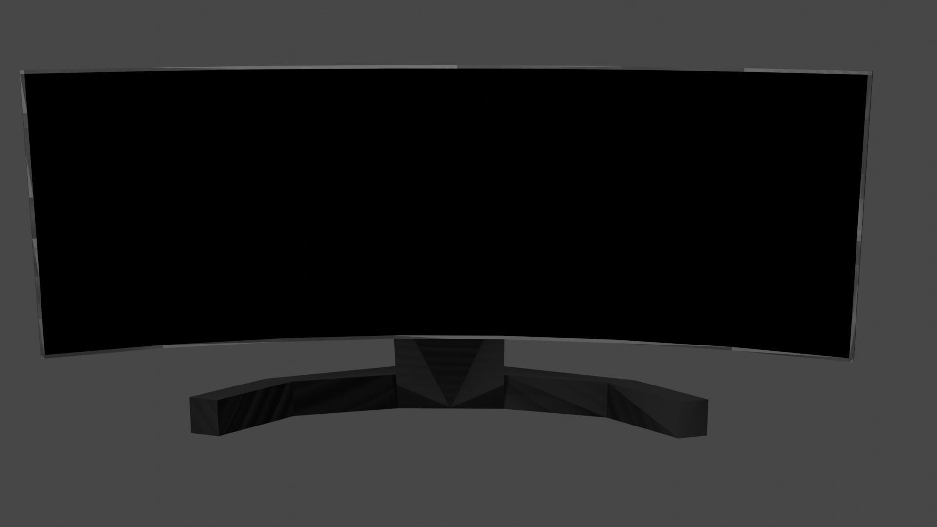 42 inch curved monitor Low-poly 3D model_1