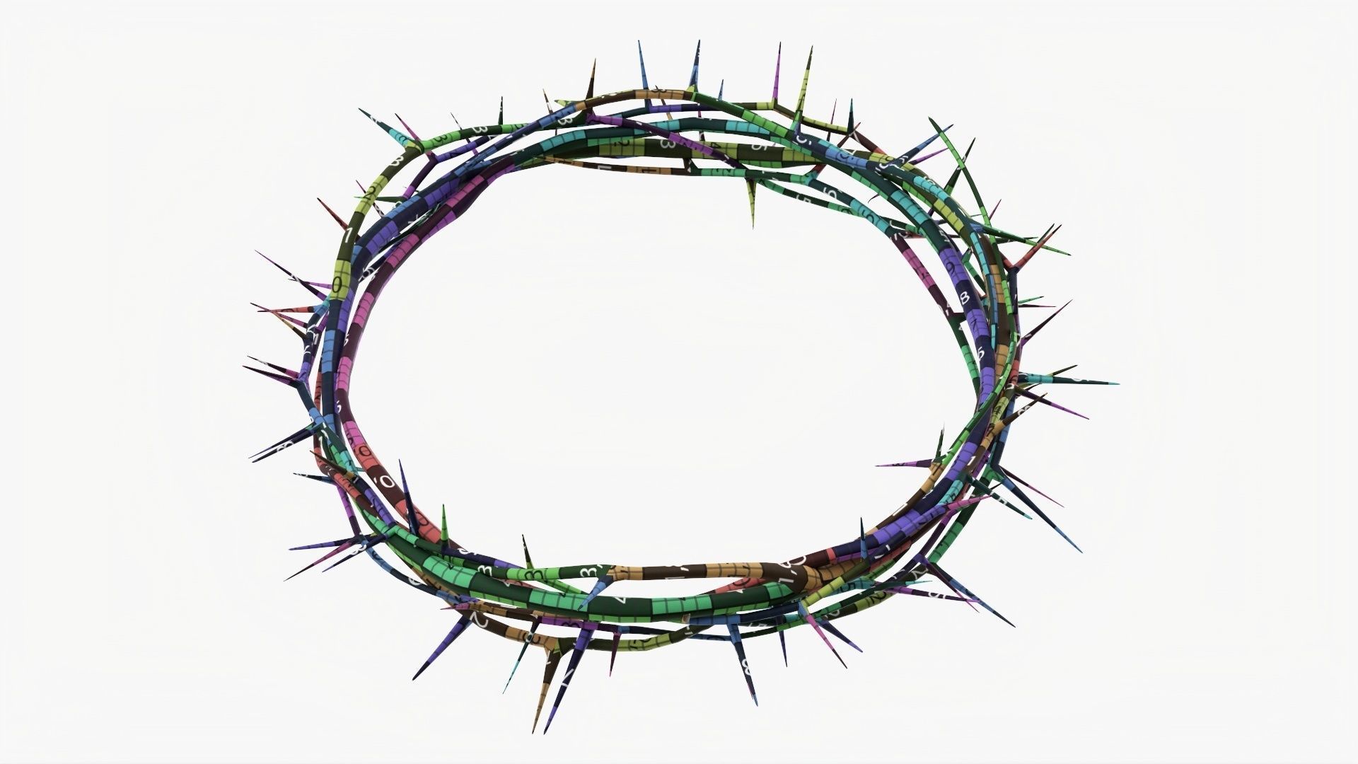 Wooden crown of thorns 3D model_12